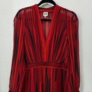 New Anne Klein Red Dress, Size 12, Midi Casual Dress